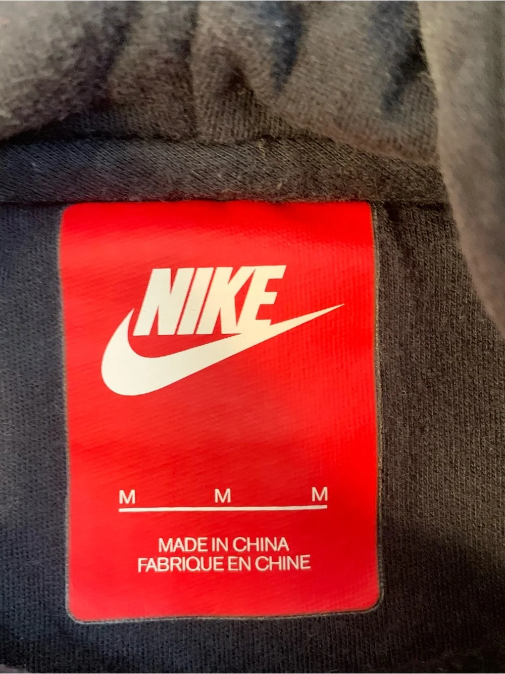 Nike Navy Pullover Hoodie with White Outline Logo Youth M